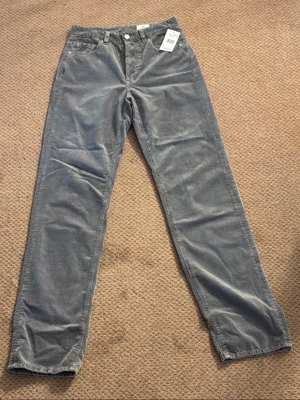 NWT Ag Adriano Goldschmied Ribbed Corduroy Pants in Gray